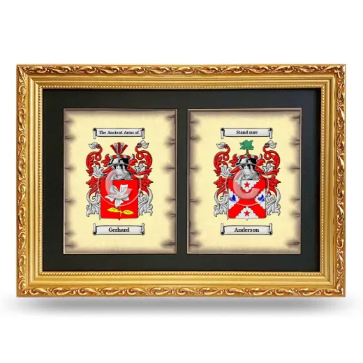 Double Coat of Arms Framed - Gold