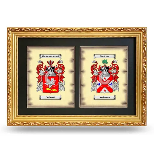 Double Coat of Arms Framed - Gold