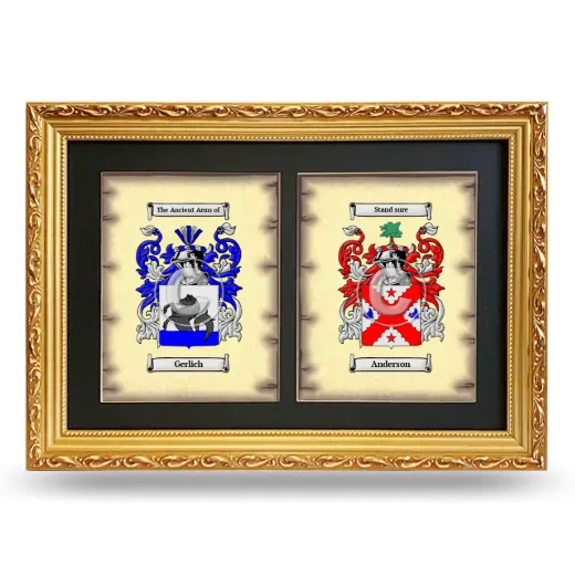 Double Coat of Arms Framed - Gold