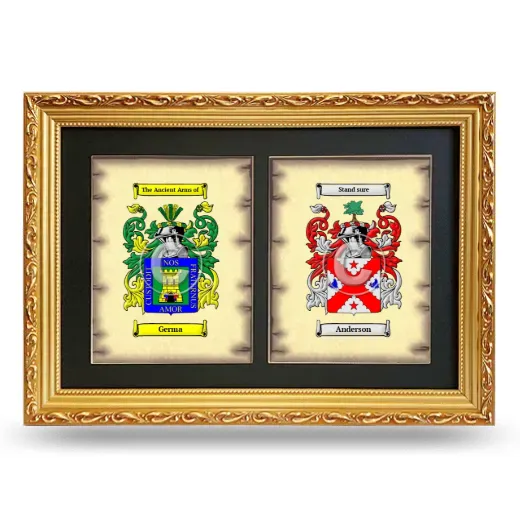 Double Coat of Arms Framed - Gold