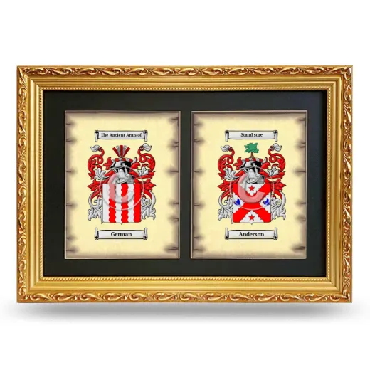 Double Coat of Arms Framed - Gold