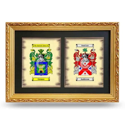 Double Coat of Arms Framed - Gold