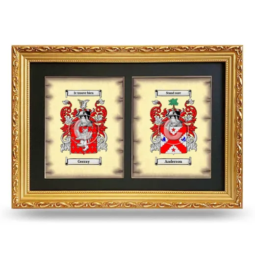 Double Coat of Arms Framed - Gold