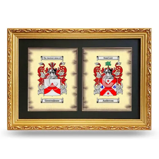 Double Coat of Arms Framed - Gold