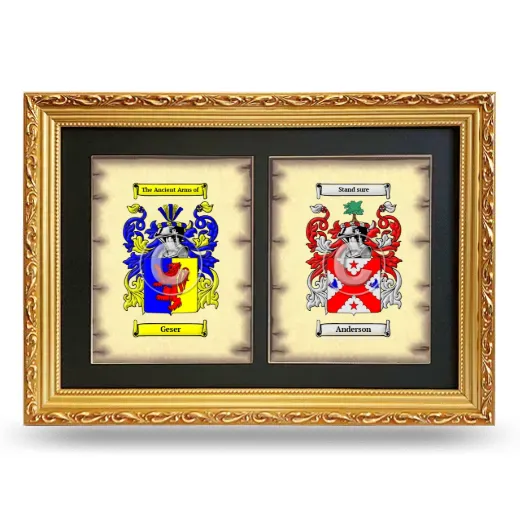 Double Coat of Arms Framed - Gold