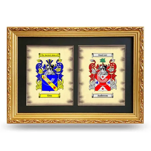 Double Coat of Arms Framed - Gold