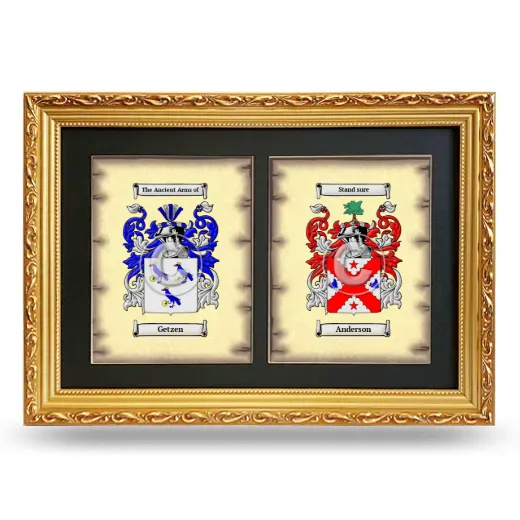 Double Coat of Arms Framed - Gold