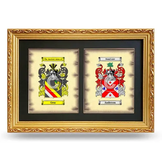 Double Coat of Arms Framed - Gold