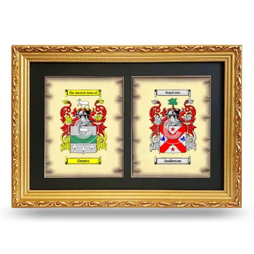 Double Coat of Arms Framed - Gold