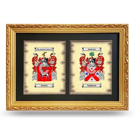 Double Coat of Arms Framed - Gold