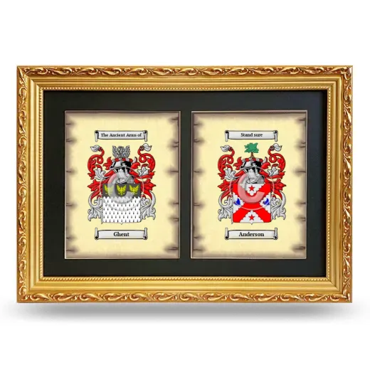 Double Coat of Arms Framed - Gold