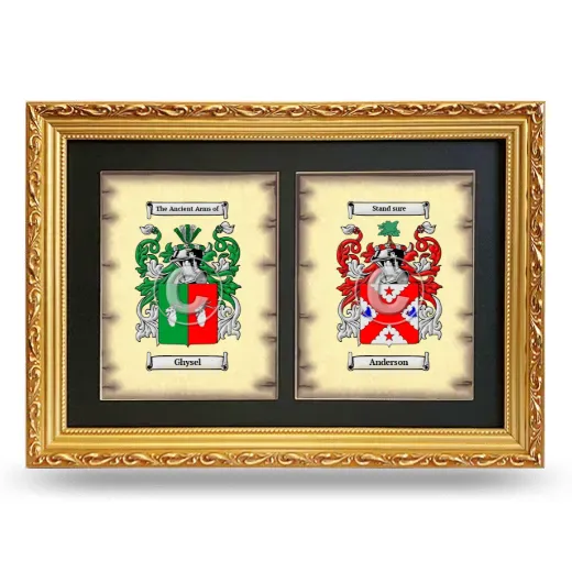 Double Coat of Arms Framed - Gold