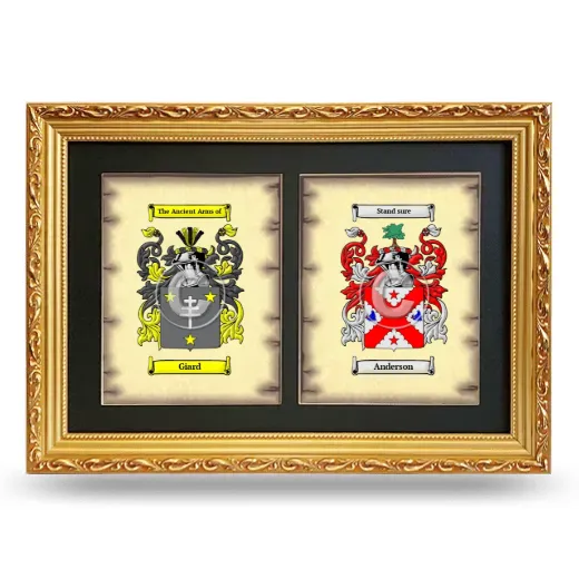 Double Coat of Arms Framed - Gold