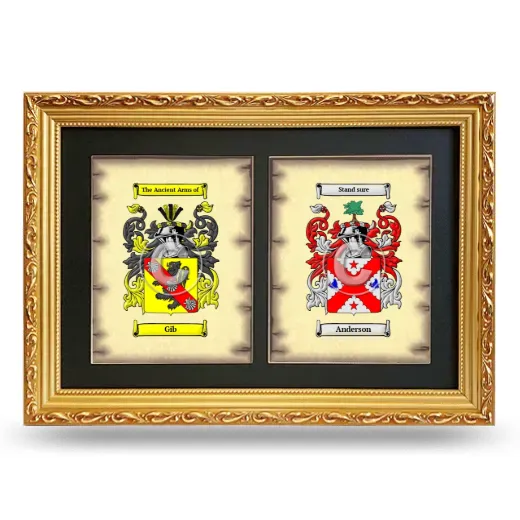 Double Coat of Arms Framed - Gold