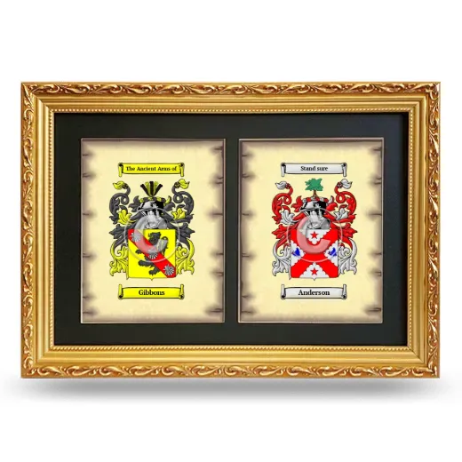 Double Coat of Arms Framed - Gold