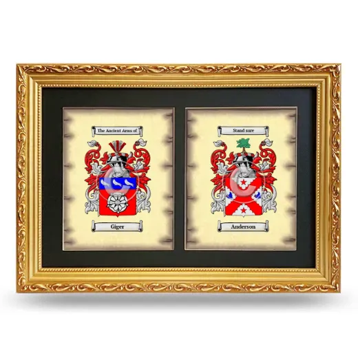 Double Coat of Arms Framed - Gold