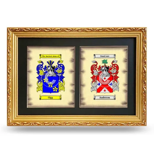 Double Coat of Arms Framed - Gold