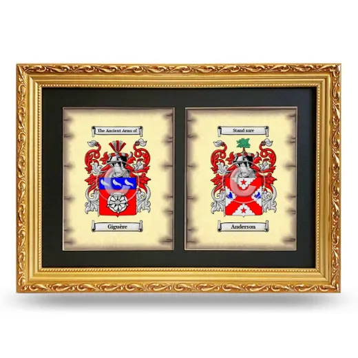 Double Coat of Arms Framed - Gold