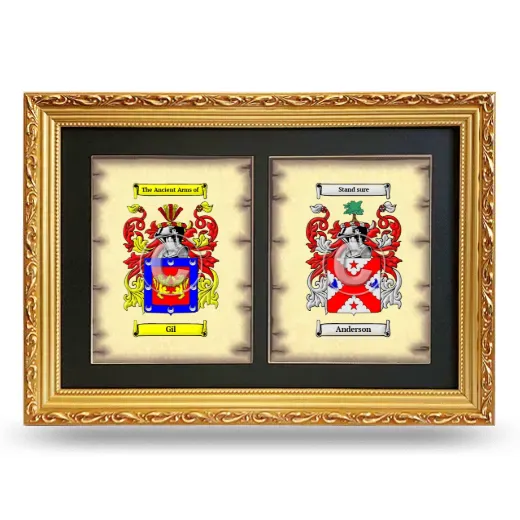 Double Coat of Arms Framed - Gold