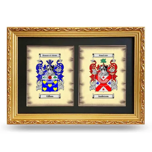 Double Coat of Arms Framed - Gold