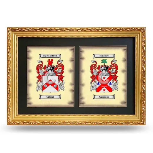 Double Coat of Arms Framed - Gold