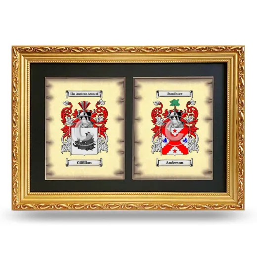 Double Coat of Arms Framed - Gold