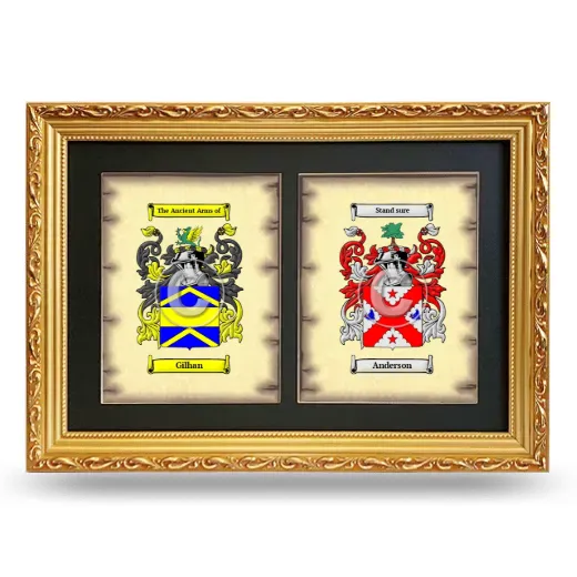Double Coat of Arms Framed - Gold