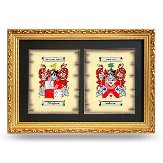 Double Coat of Arms Framed - Gold