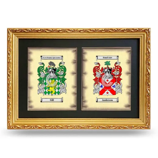 Double Coat of Arms Framed - Gold