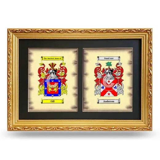 Double Coat of Arms Framed - Gold