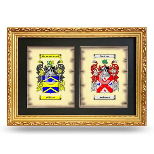 Double Coat of Arms Framed - Gold