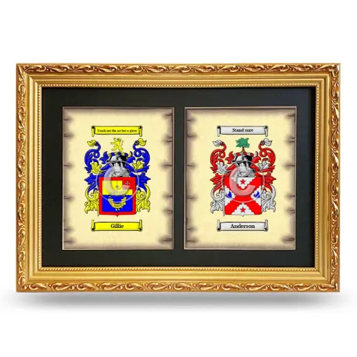 Double Coat of Arms Framed - Gold