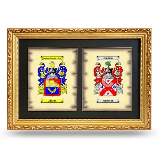 Double Coat of Arms Framed - Gold