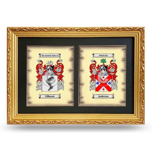 Double Coat of Arms Framed - Gold
