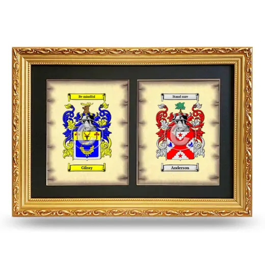 Double Coat of Arms Framed - Gold