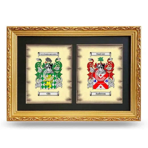 Double Coat of Arms Framed - Gold