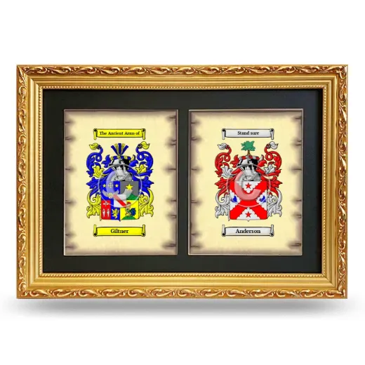 Double Coat of Arms Framed - Gold