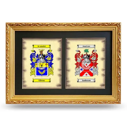 Double Coat of Arms Framed - Gold