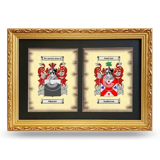 Double Coat of Arms Framed - Gold