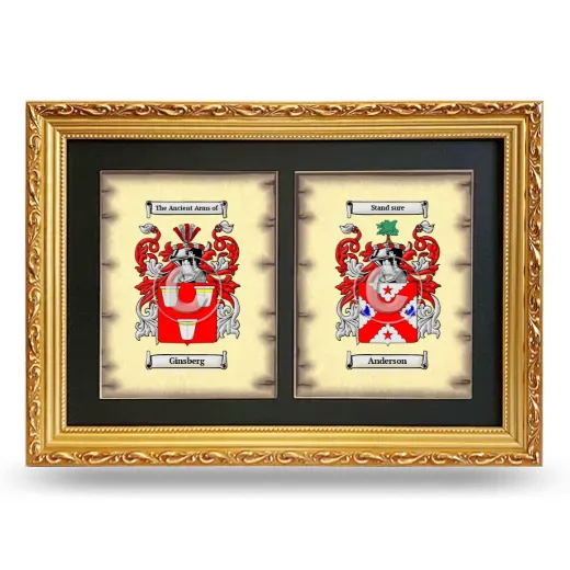 Double Coat of Arms Framed - Gold