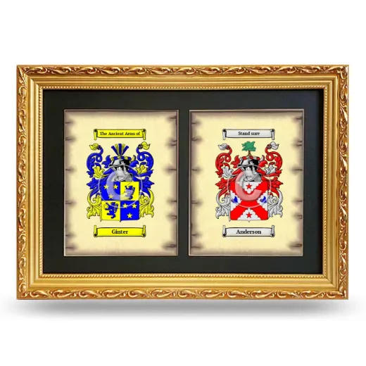 Double Coat of Arms Framed - Gold