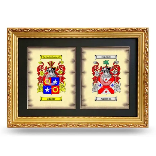 Double Coat of Arms Framed - Gold