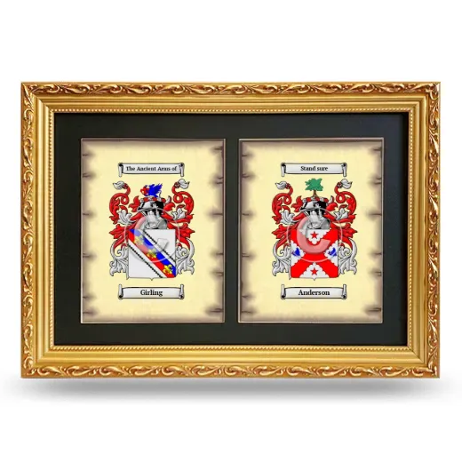 Double Coat of Arms Framed - Gold