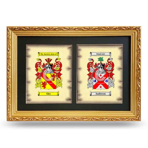 Double Coat of Arms Framed - Gold