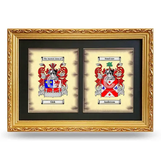 Double Coat of Arms Framed - Gold