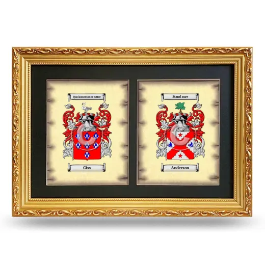 Double Coat of Arms Framed - Gold