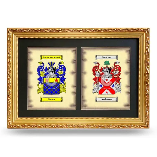 Double Coat of Arms Framed - Gold