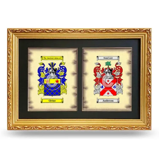 Double Coat of Arms Framed - Gold
