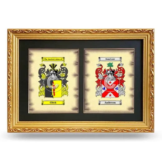 Double Coat of Arms Framed - Gold