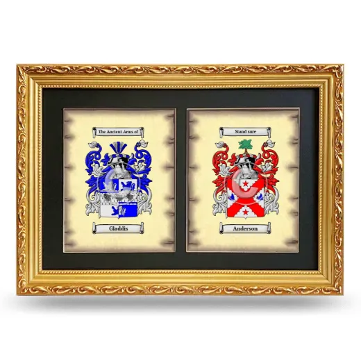 Double Coat of Arms Framed - Gold
